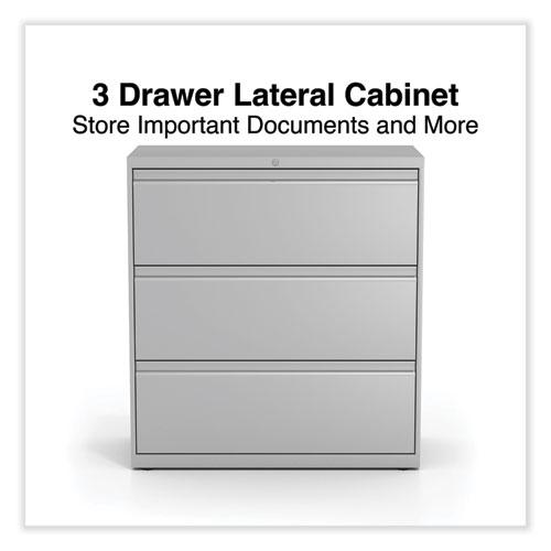 Lateral File, 3 Legal/Letter/A4/A5-Size File Drawers, Light Gray, 36" x 18.63" x 40.25". Picture 5