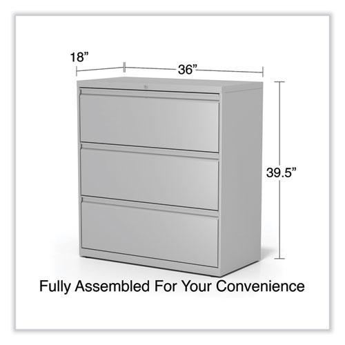 Lateral File, 3 Legal/Letter/A4/A5-Size File Drawers, Light Gray, 36" x 18.63" x 40.25". Picture 3