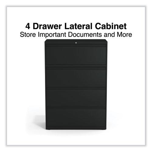 Lateral File, 4 Legal/Letter-Size File Drawers, Black, 36" x 18.63" x 52.5". Picture 2