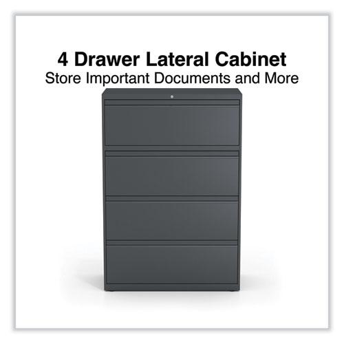 Lateral File, 4 Legal/Letter/A4/A5-Size File Drawers, Charcoal, 36" x 18.63" x 52.5". Picture 2