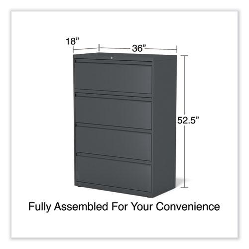 Lateral File, 4 Legal/Letter/A4/A5-Size File Drawers, Charcoal, 36" x 18.63" x 52.5". Picture 6