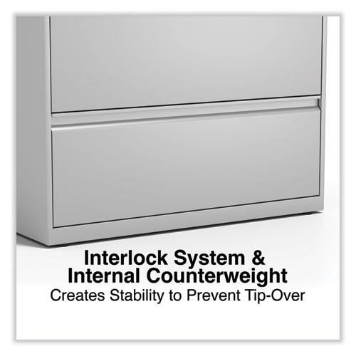 Lateral File, 4 Legal/Letter-Size File Drawers, Light Gray, 36" x 18.63" x 52.5". Picture 5