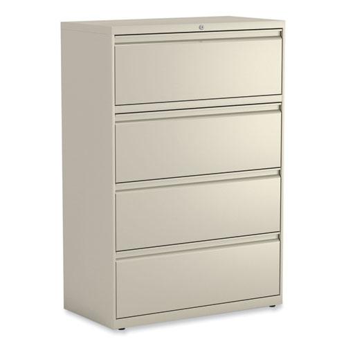 Lateral File, 4 Legal/Letter-Size File Drawers, Putty, 36" x 18.63" x 52.5". Picture 1