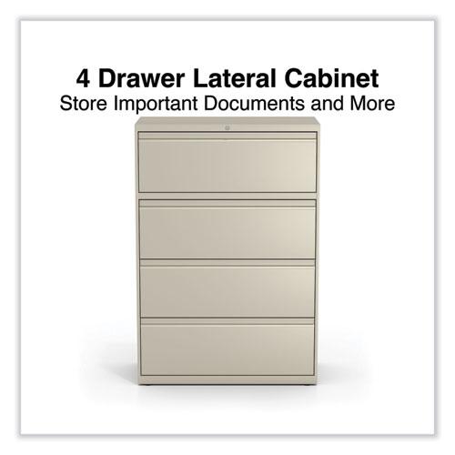 Lateral File, 4 Legal/Letter-Size File Drawers, Putty, 36" x 18.63" x 52.5". Picture 2