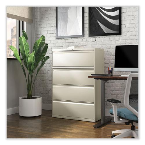 Lateral File, 4 Legal/Letter-Size File Drawers, Putty, 36" x 18.63" x 52.5". Picture 7