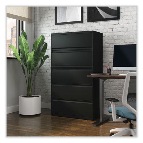 Lateral File, 5 Legal/Letter/A4/A5-Size File Drawers, Black, 36" x 18.63" x 67.63". Picture 7