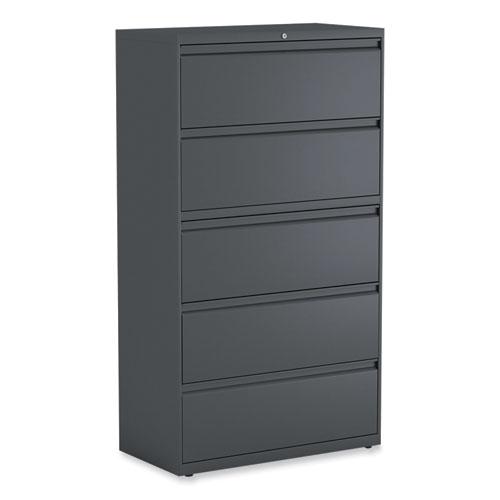 Lateral File, 5 Legal/Letter/A4/A5-Size File Drawers, Charcoal, 36" x 18.63" x 67.63". Picture 1