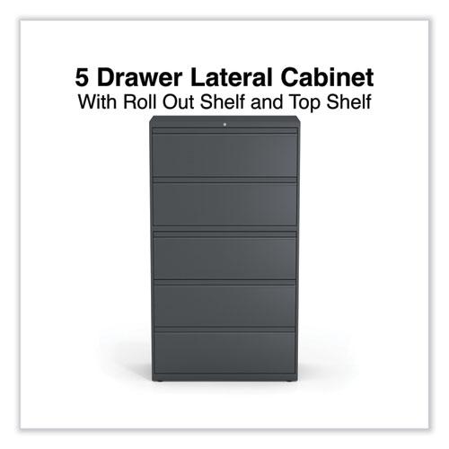 Lateral File, 5 Legal/Letter/A4/A5-Size File Drawers, Charcoal, 36" x 18.63" x 67.63". Picture 2
