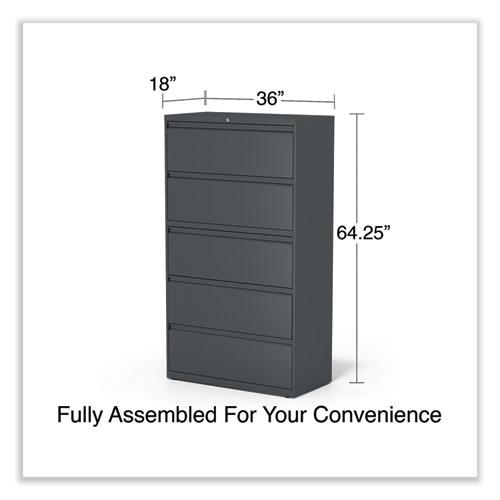 Lateral File, 5 Legal/Letter/A4/A5-Size File Drawers, Charcoal, 36" x 18.63" x 67.63". Picture 6