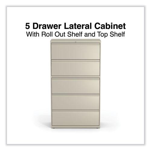 Lateral File, 5 Legal/Letter/A4/A5-Size File Drawers, Putty, 36" x 18.63" x 67.63". Picture 2