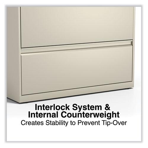 Lateral File, 5 Legal/Letter/A4/A5-Size File Drawers, Putty, 36" x 18.63" x 67.63". Picture 5