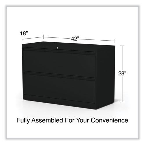 Lateral File, 2 Legal/Letter-Size File Drawers, Black, 42" x 18.63" x 28". Picture 5