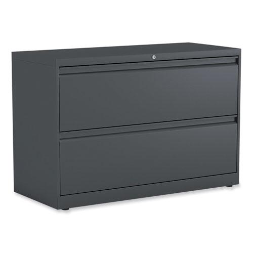Lateral File, 2 Legal/Letter-Size File Drawers, Charcoal, 42" x 18.63" x 28". Picture 1
