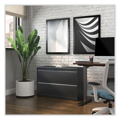 Lateral File, 2 Legal/Letter-Size File Drawers, Charcoal, 42" x 18.63" x 28". Picture 7
