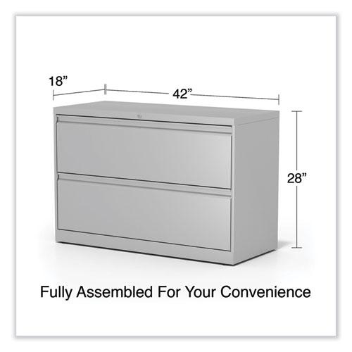 Lateral File, 2 Legal/Letter-Size File Drawers, Light Gray, 42" x 18.63" x 28". Picture 7
