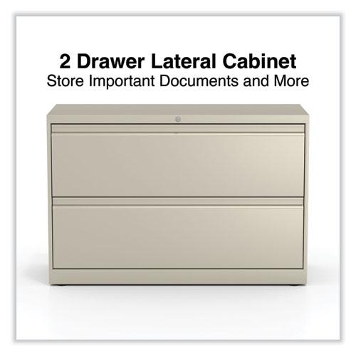 Lateral File, 2 Legal/Letter-Size File Drawers, Putty, 42" x 18.63" x 28". Picture 8