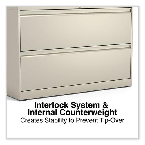Lateral File, 2 Legal/Letter-Size File Drawers, Putty, 42" x 18.63" x 28". Picture 3