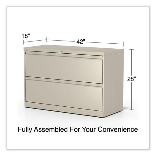 Lateral File, 2 Legal/Letter-Size File Drawers, Putty, 42" x 18.63" x 28". Picture 5