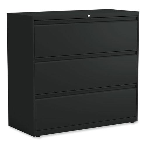 Lateral File, 3 Legal/Letter/A4/A5-Size File Drawers, Black, 42" x 18.63" x 40.25". Picture 1