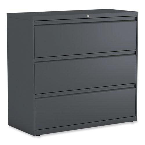 Lateral File, 3 Legal/Letter/A4/A5-Size File Drawers, Charcoal, 42" x 18.63" x 40.25". Picture 1