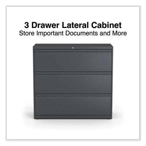 Lateral File, 3 Legal/Letter/A4/A5-Size File Drawers, Charcoal, 42" x 18.63" x 40.25". Picture 6