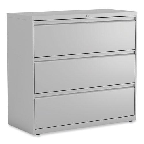 Lateral File, 3 Legal/Letter/A4/A5-Size File Drawers, Light Gray, 42" x 18.63" x 40.25". Picture 1