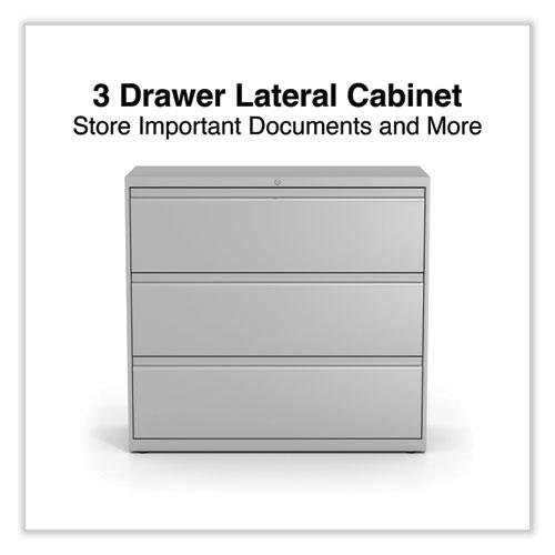 Lateral File, 3 Legal/Letter/A4/A5-Size File Drawers, Light Gray, 42" x 18.63" x 40.25". Picture 3