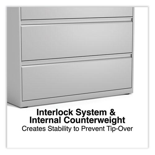 Lateral File, 3 Legal/Letter/A4/A5-Size File Drawers, Light Gray, 42" x 18.63" x 40.25". Picture 8