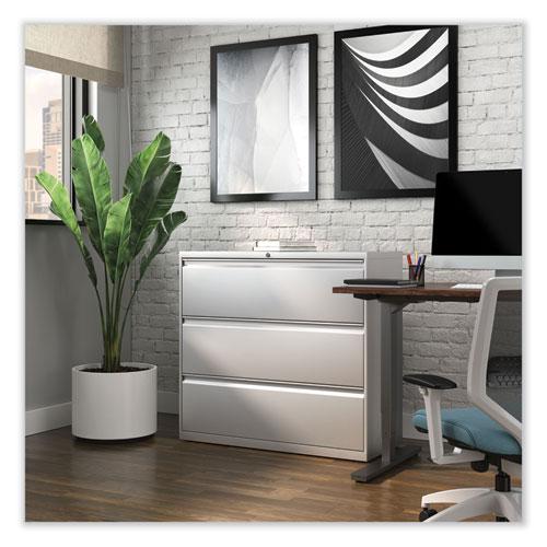 Lateral File, 3 Legal/Letter/A4/A5-Size File Drawers, Light Gray, 42" x 18.63" x 40.25". Picture 4