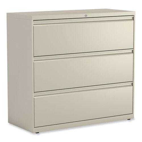 Lateral File, 3 Legal/Letter/A4/A5-Size File Drawers, Putty, 42" x 18.63" x 40.25". Picture 1