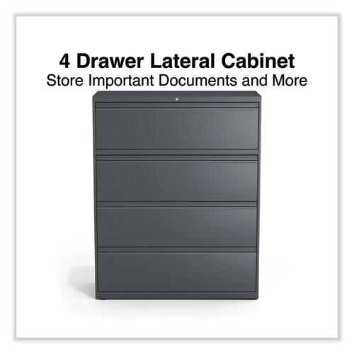 Lateral File, 4 Legal/Letter/A4/A5-Size File Drawers, Charcoal, 42" x 18.63" x 52.5". Picture 3