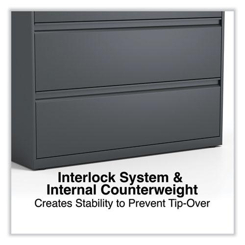 Lateral File, 4 Legal/Letter/A4/A5-Size File Drawers, Charcoal, 42" x 18.63" x 52.5". Picture 7