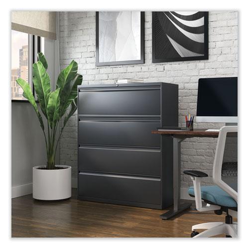 Lateral File, 4 Legal/Letter/A4/A5-Size File Drawers, Charcoal, 42" x 18.63" x 52.5". Picture 4