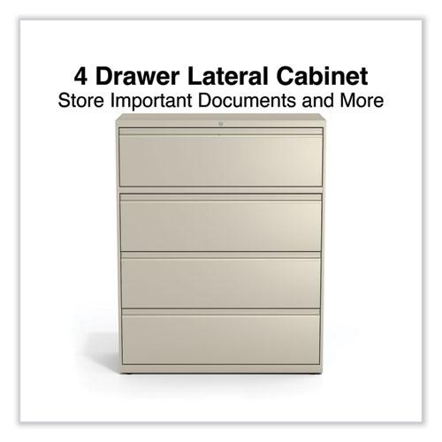 Lateral File, 4 Legal/Letter-Size File Drawers, Putty, 42" x 18.63" x 52.5". Picture 6
