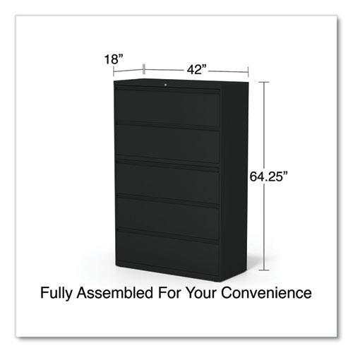 Lateral File, 5 Legal/Letter/A4/A5-Size File Drawers, Black, 42" x 18.63" x 67.63". Picture 8