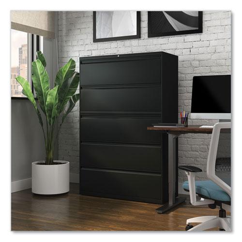 Lateral File, 5 Legal/Letter/A4/A5-Size File Drawers, Black, 42" x 18.63" x 67.63". Picture 9