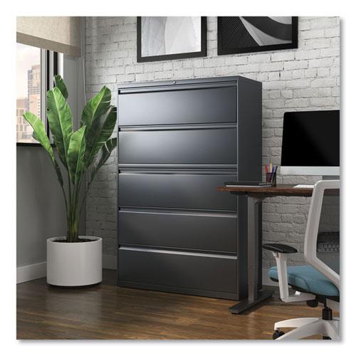 Lateral File, 5 Legal/Letter/A4/A5-Size File Drawers, Charcoal, 42" x 18.63" x 67.63". Picture 5