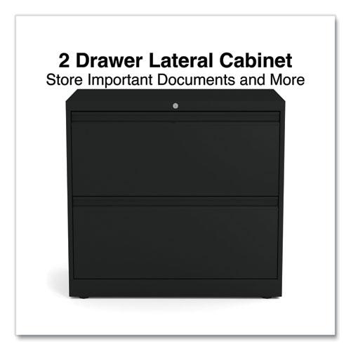 Lateral File, 2 Legal/Letter-Size File Drawers, Black, 30" x 18.63" x 28". Picture 2