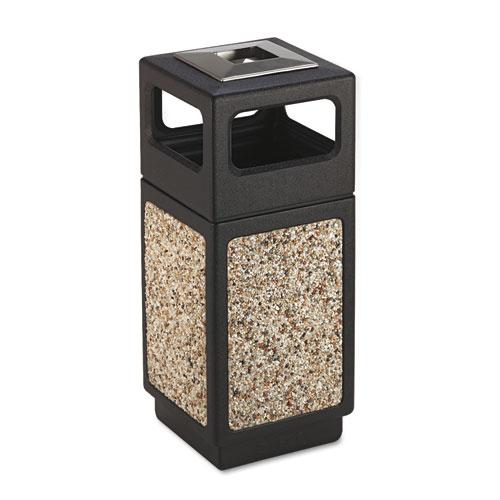Canmeleon Aggregate Panel Receptacles, 15 gal, Polyethylene/Stainless Steel, Black. Picture 1