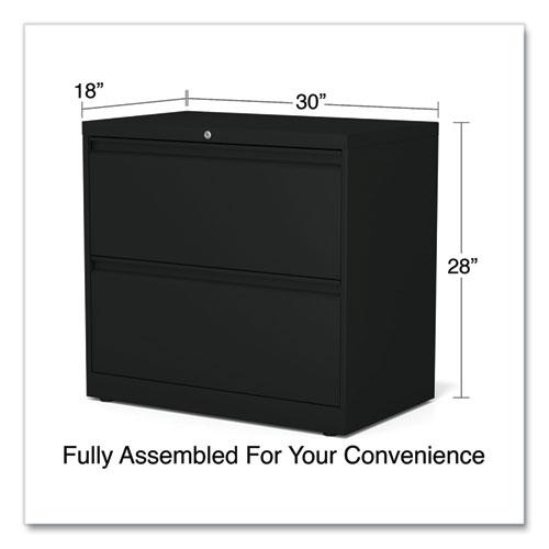 Lateral File, 2 Legal/Letter-Size File Drawers, Black, 30" x 18.63" x 28". Picture 6