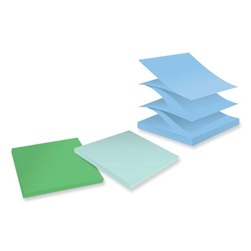 100% Recycled Paper Super Sticky Notes, 3" x 3", Oasis, 70 Sheets/Pad, 6 Pads/Pack. Picture 3