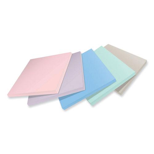 100% Recycled Paper Super Sticky Notes, 3" x 3", Wanderlust Pastels, 70 Sheets/Pad, 5 Pads/Pack. Picture 2