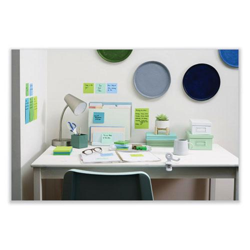100% Recycled Paper Super Sticky Notes, 3" x 3", Oasis, 70 Sheets/Pad, 6 Pads/Pack. Picture 4