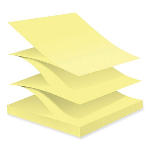 100% Recycled Paper Super Sticky Notes, 3" x 3", Canary Yellow, 70 Sheets/Pad, 6 Pads/Pack. Picture 3