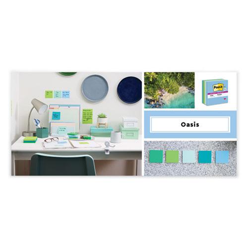 100% Recycled Paper Super Sticky Notes, Ruled, 4" x 6", Oasis, 45 Sheets/Pad, 4 Pads/Pack. Picture 4