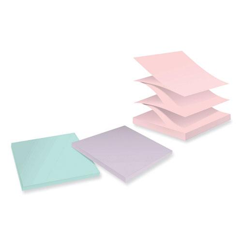 100% Recycled Paper Super Sticky Notes, 3" x 3", Wanderlust Pastels, 70 Sheets/Pad, 6 Pads/Pack. Picture 3