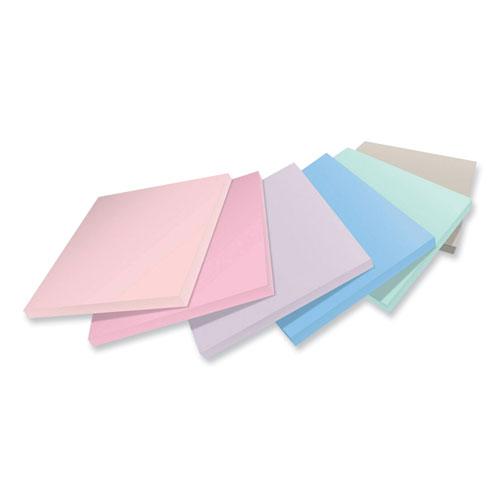 100% Recycled Paper Super Sticky Notes, 3" x 3", Wanderlust Pastels, 70 Sheets/Pad, 12 Pads/Pack. Picture 3