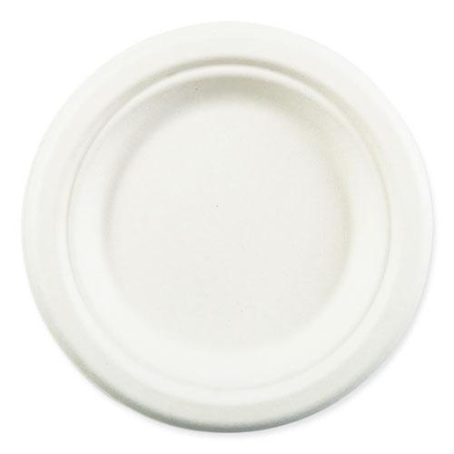 Bagasse PFAS-Free Dinnerware, Plate, 6", White, 1,000/Carton. Picture 2