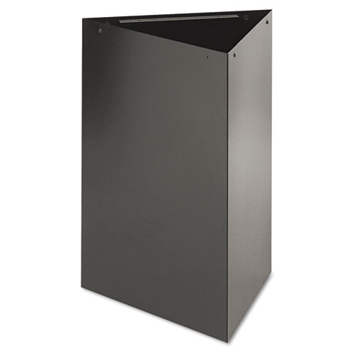 Trifecta Receptacle 26" High Base, Triangular, 15gal, Black. The main picture.