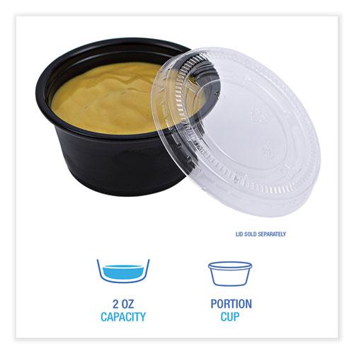 Souffle/Portion Cups, 2 oz, Polypropylene, Black, 125 Cups/Sleeve, 20 Sleeves/Carton. Picture 4